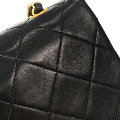 Chanel Black Lambskin Turnlock Mini Full Flap Shoulder Bag