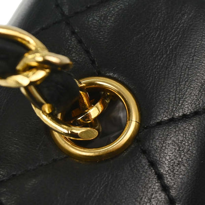 Chanel Black Lambskin Turnlock Mini Full Flap Shoulder Bag
