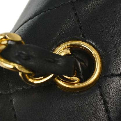 Chanel Black Lambskin Turnlock Mini Full Flap Shoulder Bag