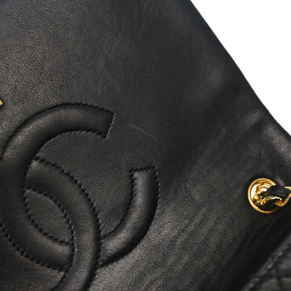 Chanel Black Lambskin Turnlock Mini Full Flap Shoulder Bag