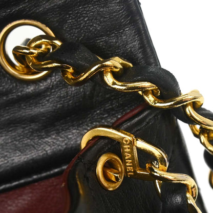 Chanel Black Lambskin Turnlock Mini Full Flap Shoulder Bag