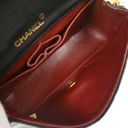 Chanel Black Lambskin Turnlock Mini Full Flap Shoulder Bag