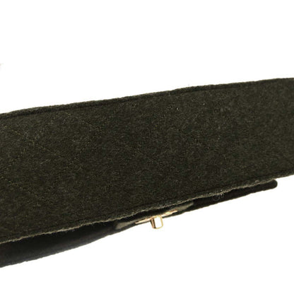 Chanel Moss Green Wool Medium Classic Double Flap Shoulder Bag