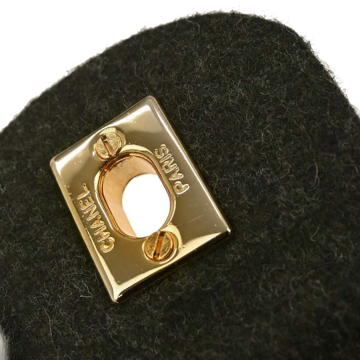 Chanel Moss Green Wool Medium Classic Double Flap Shoulder Bag