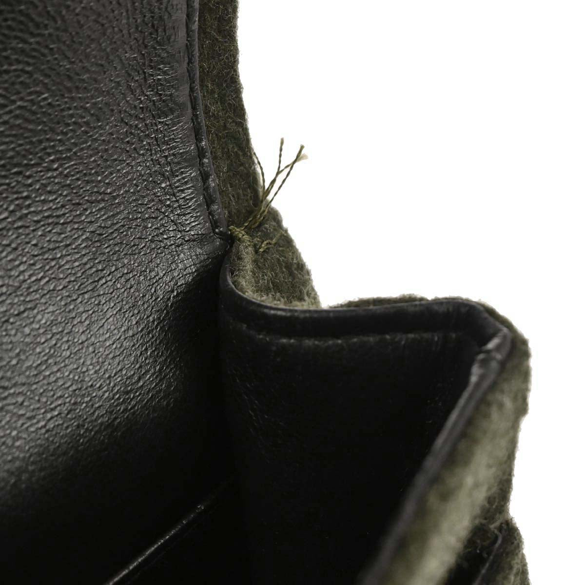 Chanel Moss Green Wool Medium Classic Double Flap Shoulder Bag