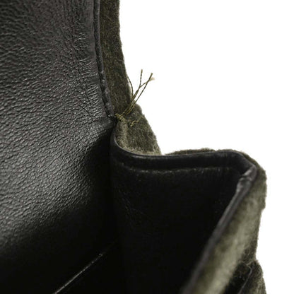 Chanel Moss Green Wool Medium Classic Double Flap Shoulder Bag