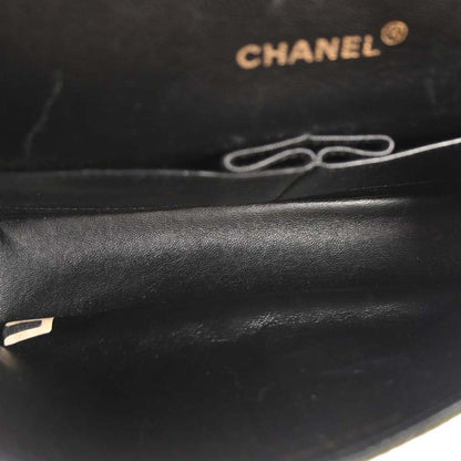 Chanel Moss Green Wool Medium Classic Double Flap Shoulder Bag