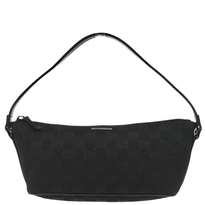 Gucci Black Canvas Sherry Line GG Handbag