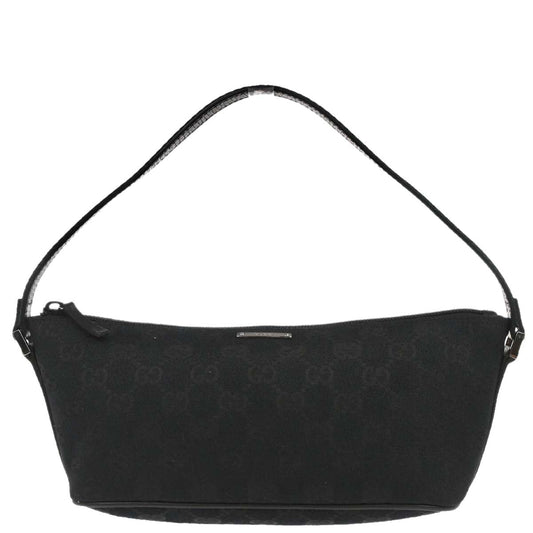 Gucci Black Canvas Sherry Line GG Handbag