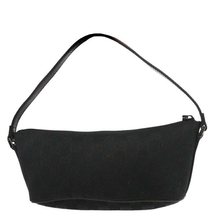 Gucci Black Canvas Sherry Line GG Handbag