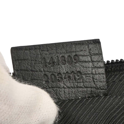 Gucci Black Canvas Sherry Line GG Handbag