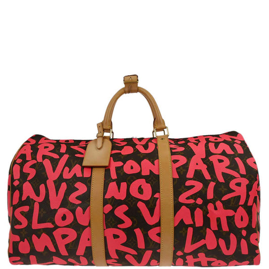 Louis Vuitton Pink Monogram Graffiti Keepall 50 Duffle Bag M93698