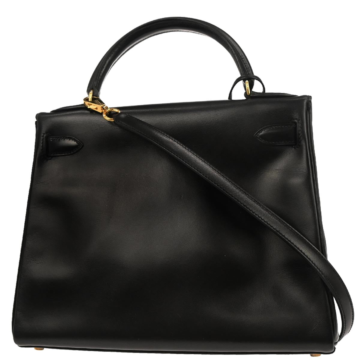 Hermes Black Box Calf Kelly 28 Retourne 2way Shoulder Handbag