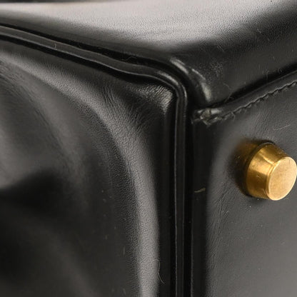 Hermes Black Box Calf Kelly 28 Retourne 2way Shoulder Handbag