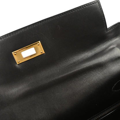 Hermes Black Box Calf Kelly 28 Retourne 2way Shoulder Handbag