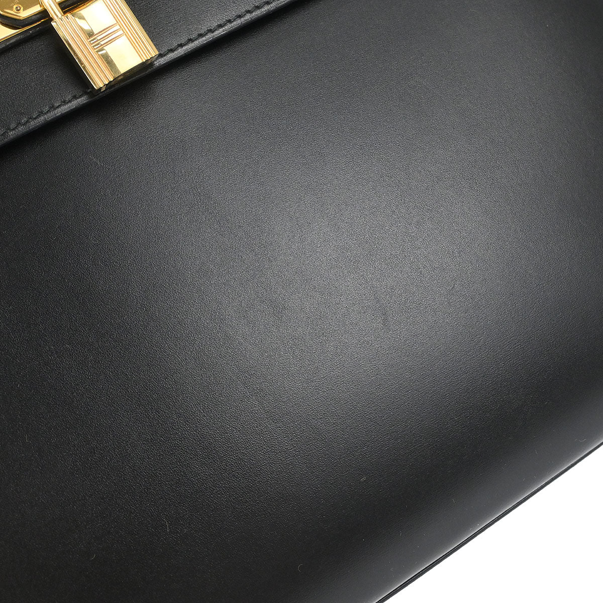 Hermes Black Box Calf Kelly 32 Sellier 2way Shoulder Handbag