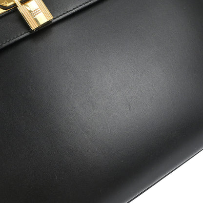 Hermes Black Box Calf Kelly 32 Sellier 2way Shoulder Handbag