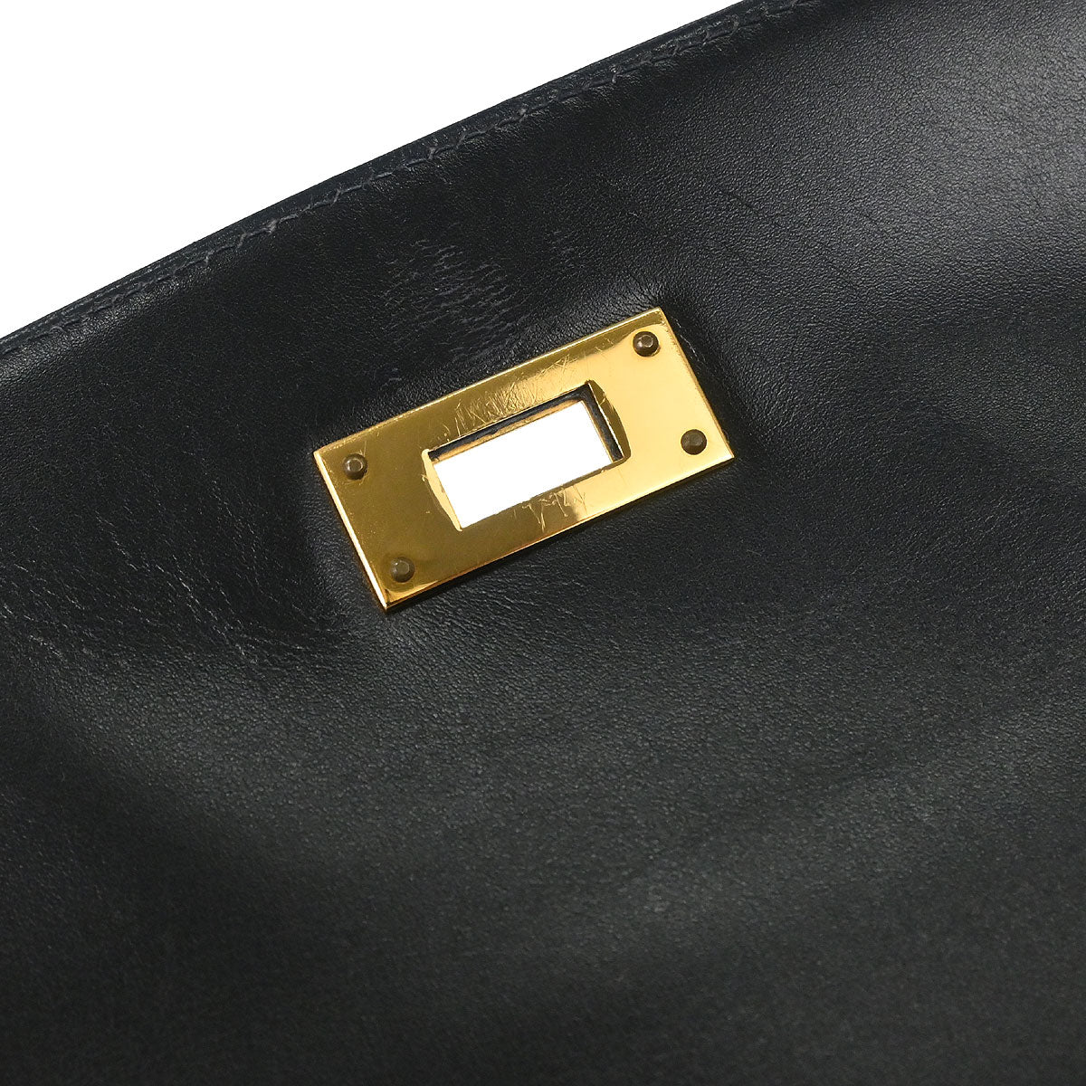 Hermes Black Box Calf Kelly 32 Sellier 2way Shoulder Handbag