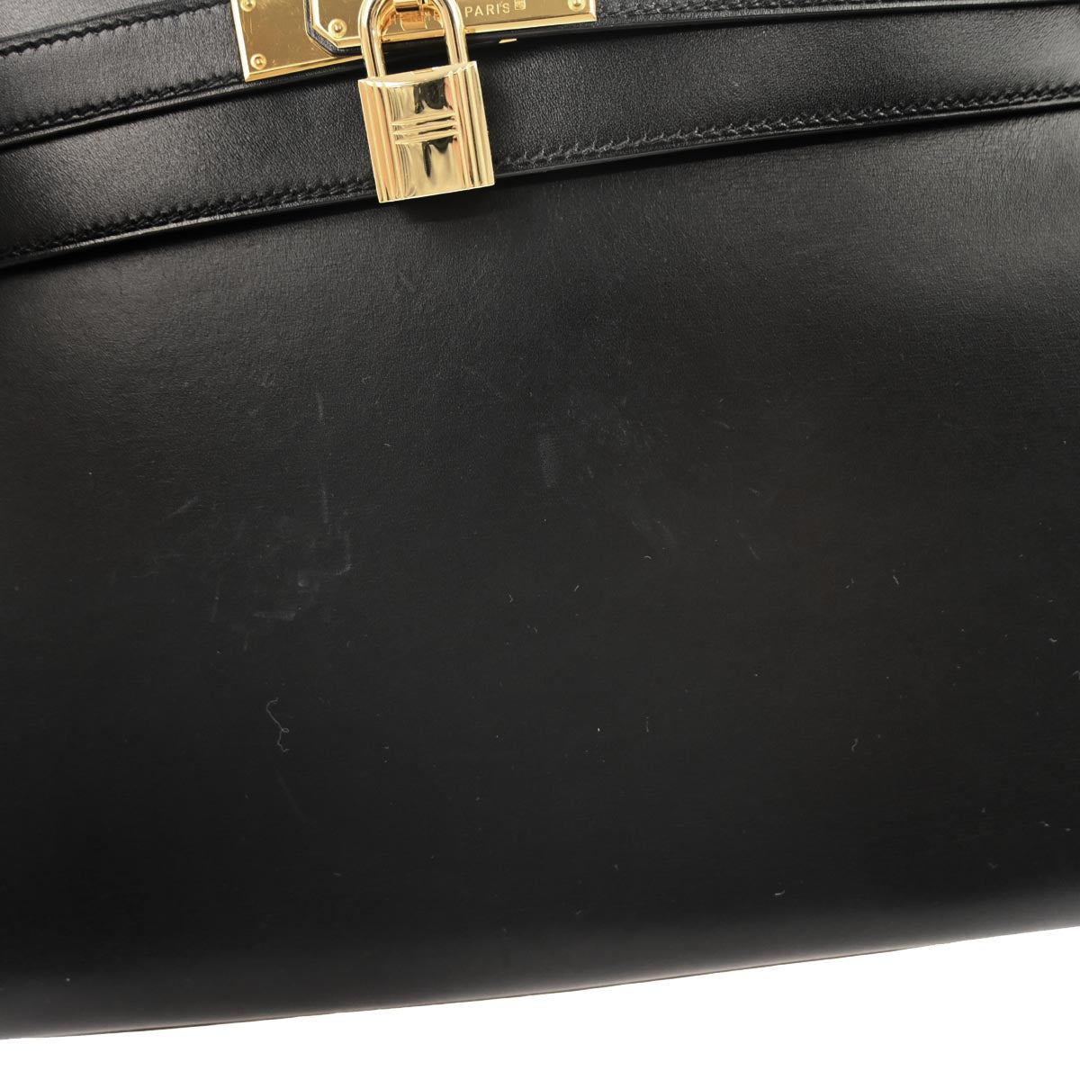 Hermes Black Box Calf Kelly 32 Sellier 2way Shoulder Handbag