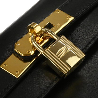 Hermes Black Box Calf Kelly 32 Sellier 2way Shoulder Handbag