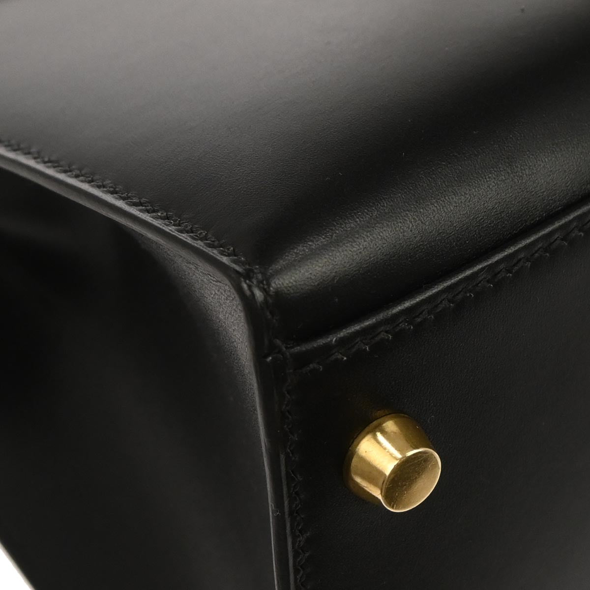 Hermes Black Box Calf Kelly 32 Sellier 2way Shoulder Handbag