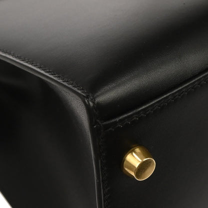 Hermes Black Box Calf Kelly 32 Sellier 2way Shoulder Handbag