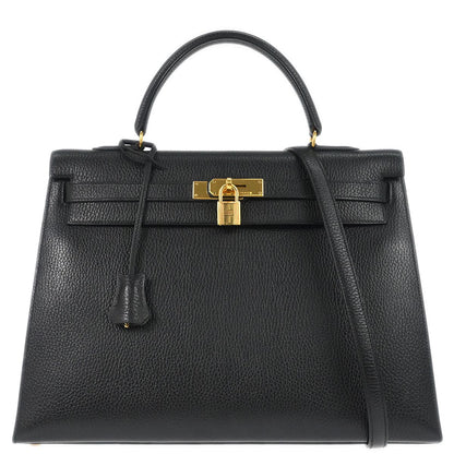 Hermes Black Ardennes Kelly 35 Sellier 2way Shoulder Handbag