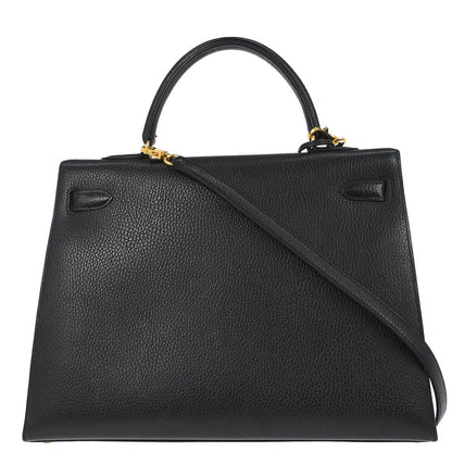 Hermes Black Ardennes Kelly 35 Sellier 2way Shoulder Handbag