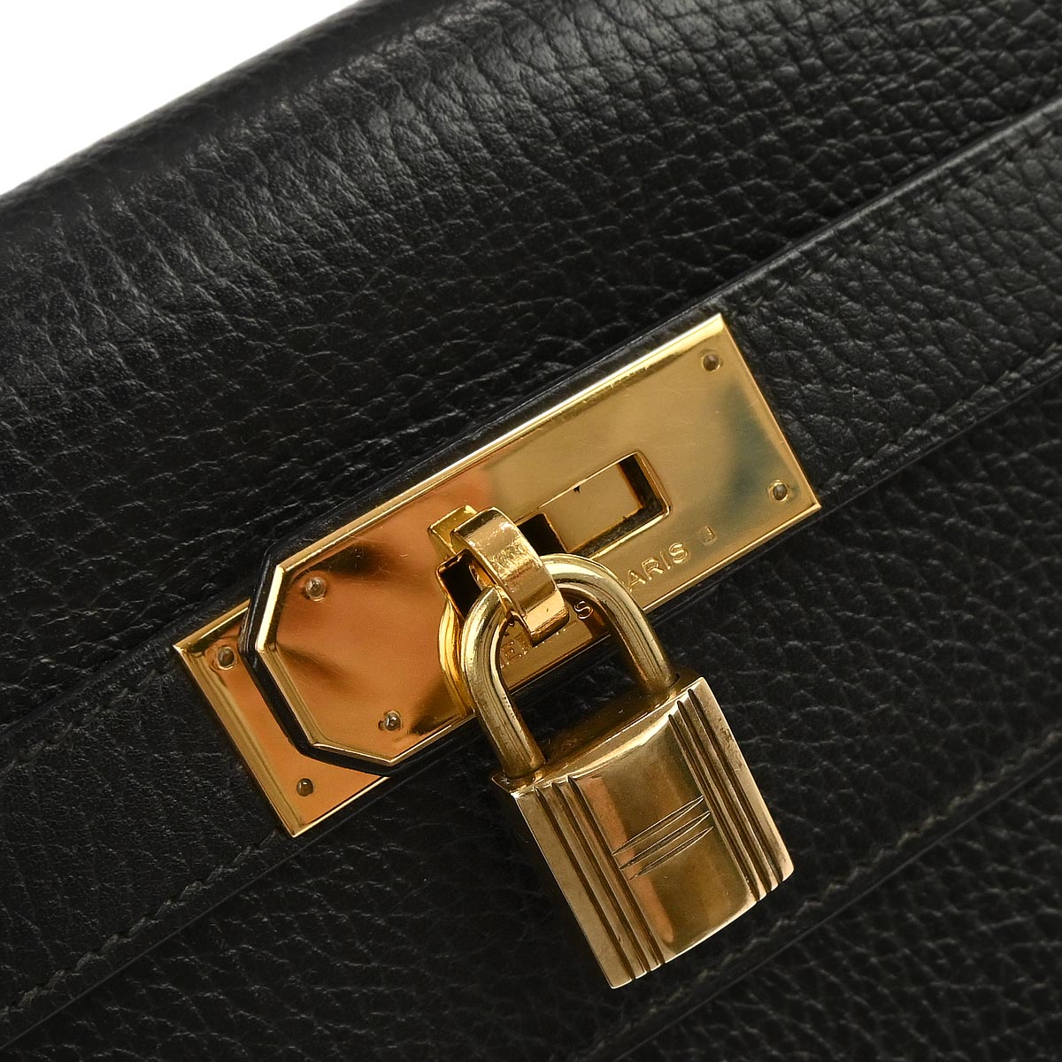 Hermes Black Ardennes Kelly 40 Sellier Handbag