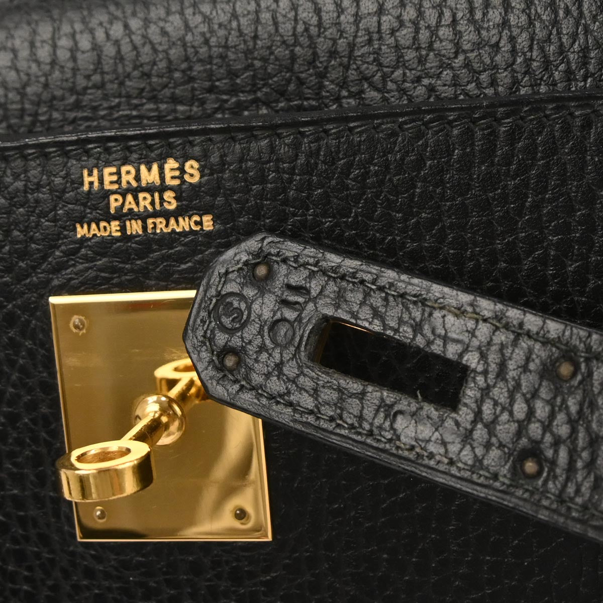 Hermes Black Ardennes Kelly 40 Sellier Handbag