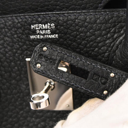 Hermes Blue Indigo Fjord Birkin 30 Handbag