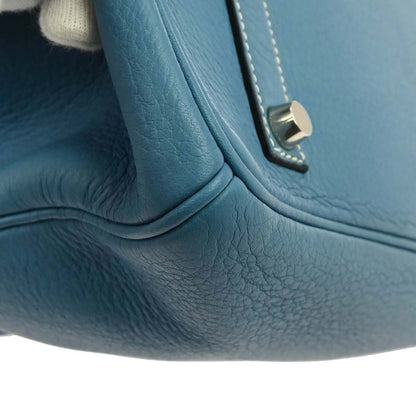Hermes Blue Jean Taurillon Clemence Birkin 35 Handbag