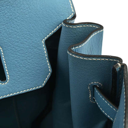 Hermes Blue Jean Taurillon Clemence Birkin 35 Handbag