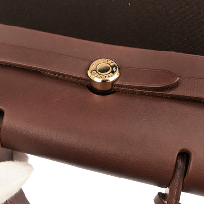 Hermes Brown Toile Officier Herbag a Dos 2 in 1 Backpack