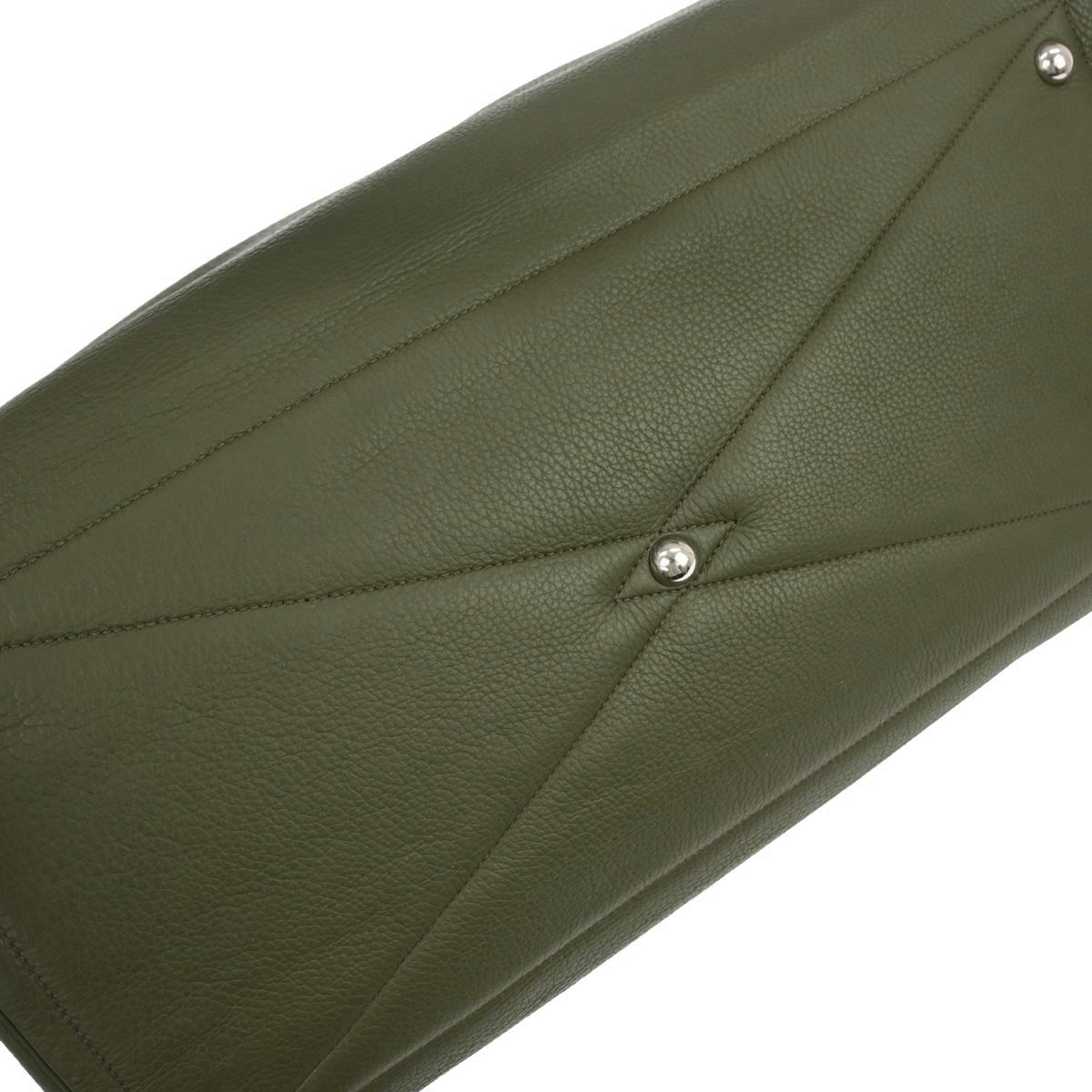 Hermes Olive Green Taurillon Clemence Victoria 50 Travel Handbag