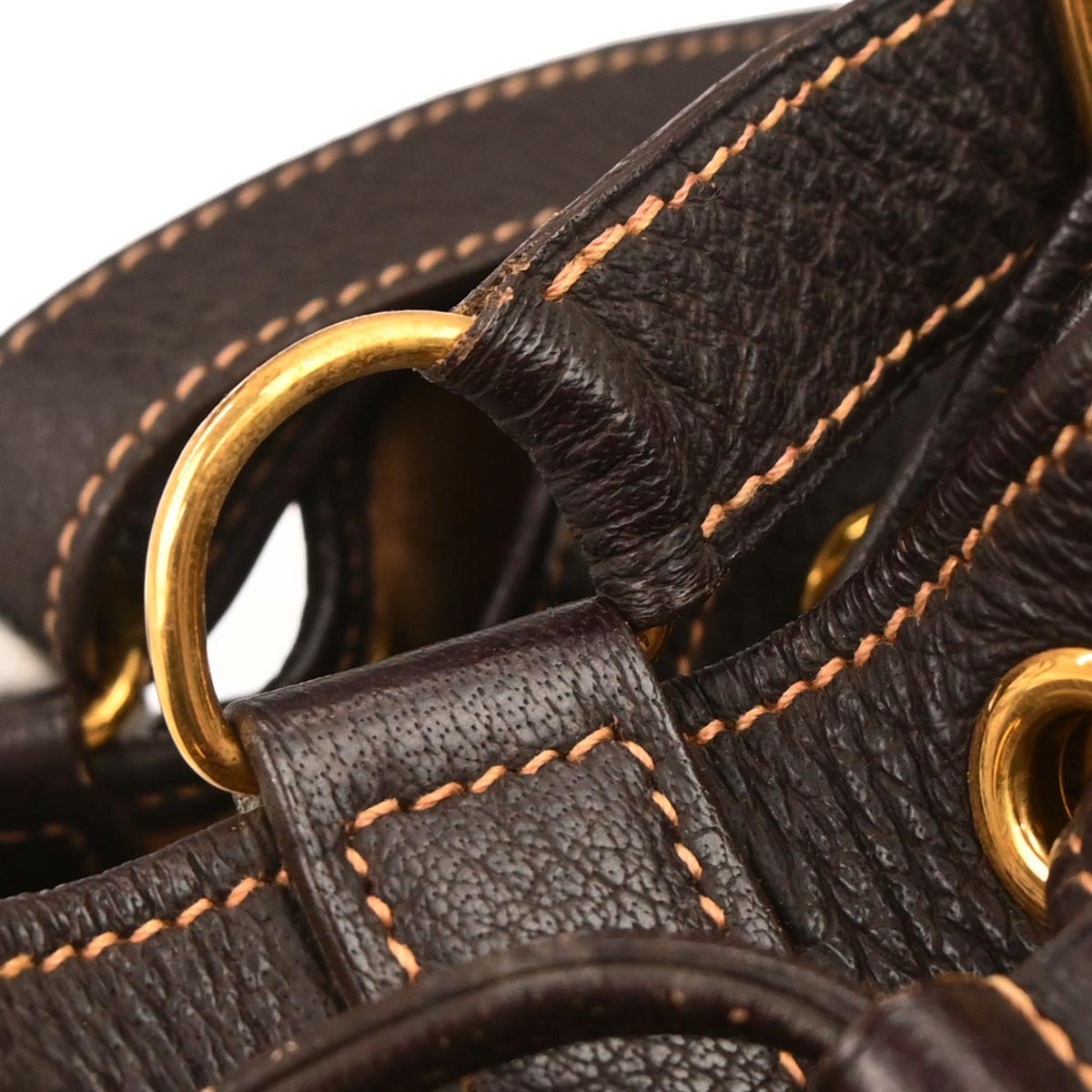 Hermes Havane Buffle Skipper Market GM Bucket Drawstring Shoulder Bag