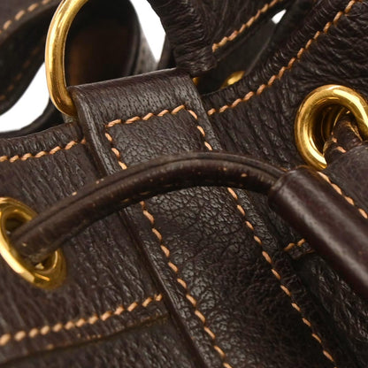 Hermes Havane Buffle Skipper Market GM Bucket Drawstring Shoulder Bag