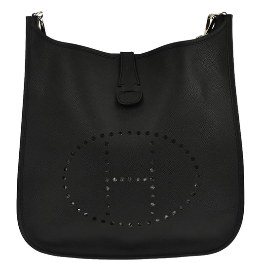 Hermes Black Epsom Evelyne 1 GM Shoulder Bag