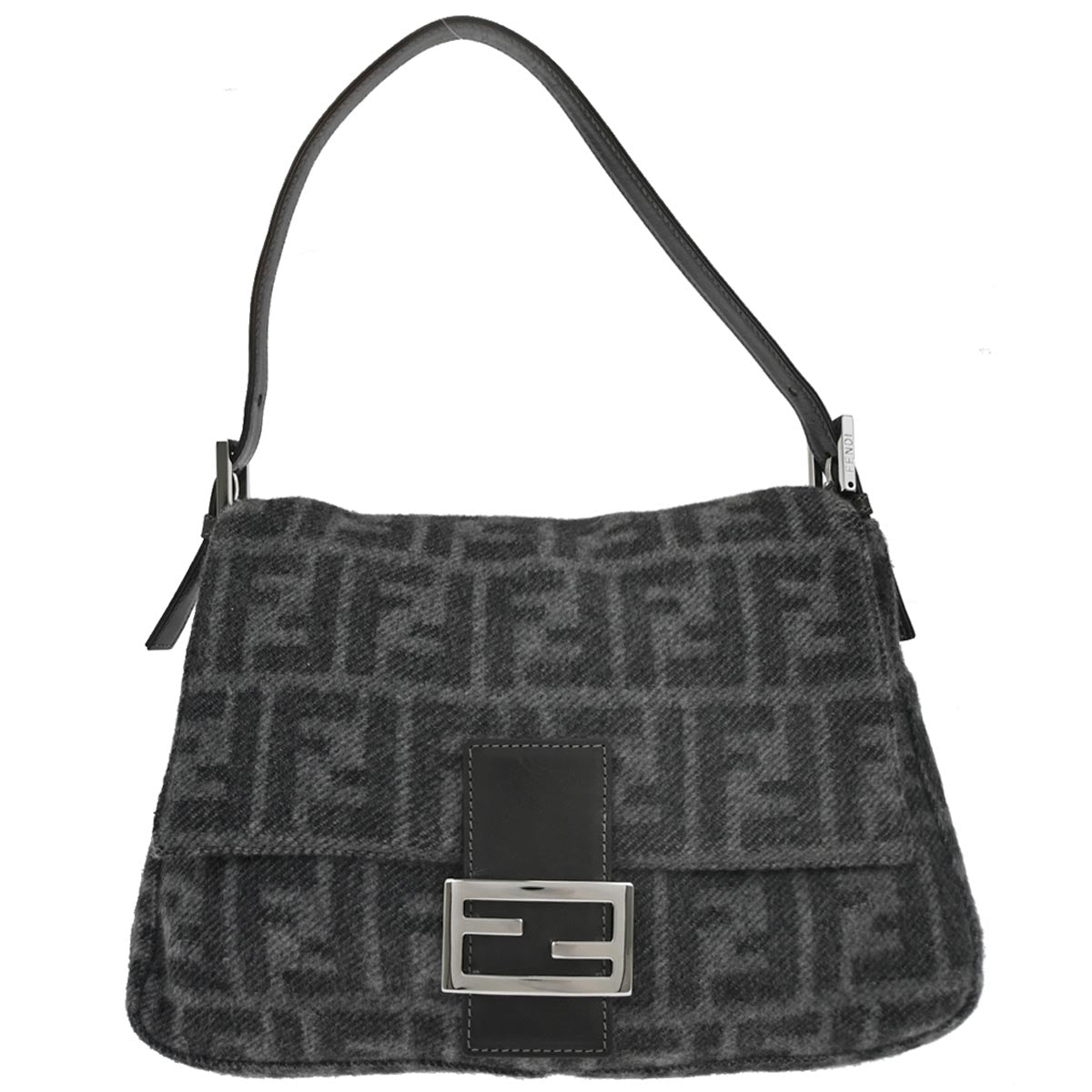 Fendi Gray Cashmere Mamma Baguette Handbag