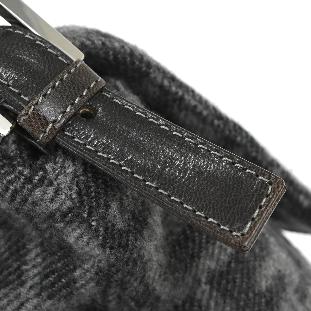 Fendi Gray Cashmere Mamma Baguette Handbag