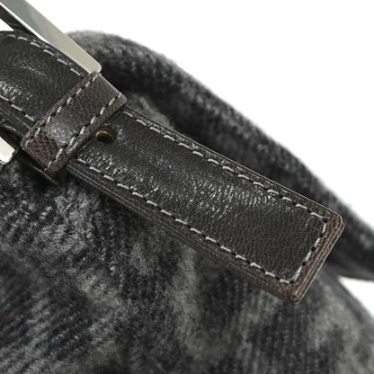 Fendi Gray Cashmere Mamma Baguette Handbag