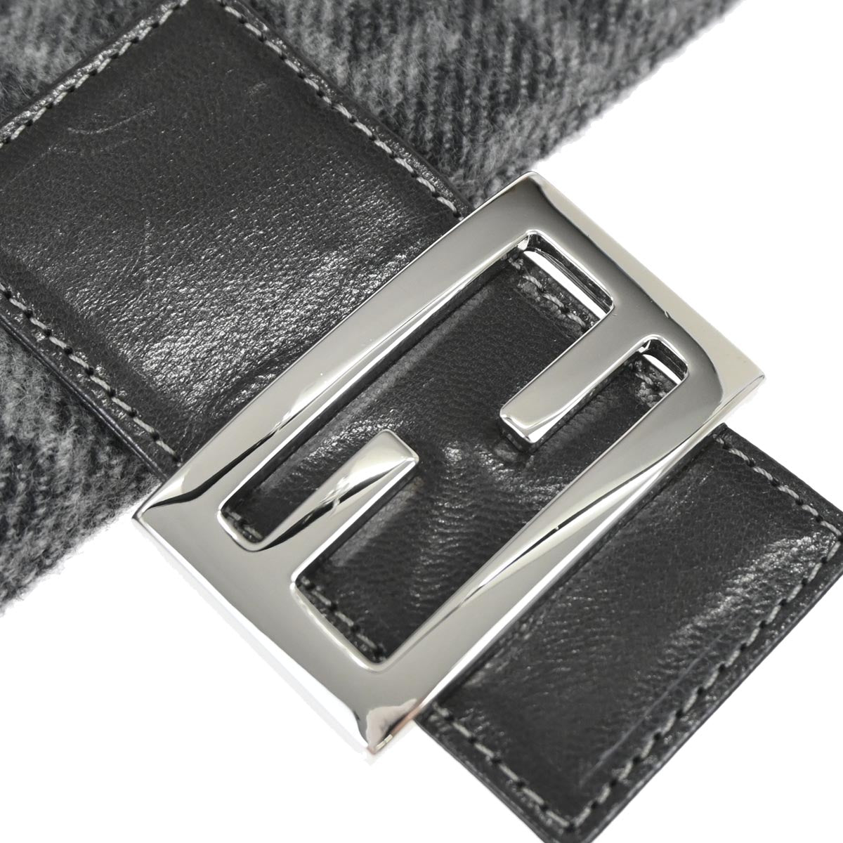 Fendi Gray Cashmere Mamma Baguette Handbag