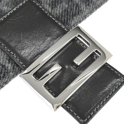 Fendi Gray Cashmere Mamma Baguette Handbag