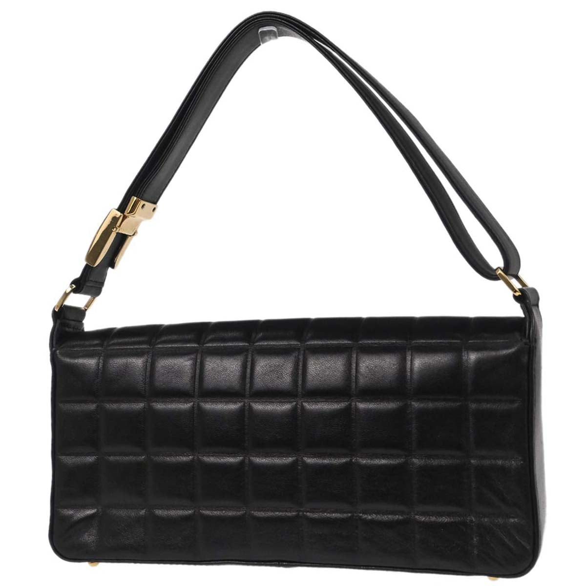 Chanel Black Lambskin Choco Bar Shoulder Bag