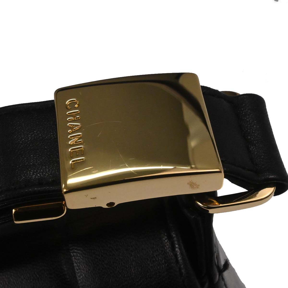 Chanel Black Lambskin Choco Bar Shoulder Bag