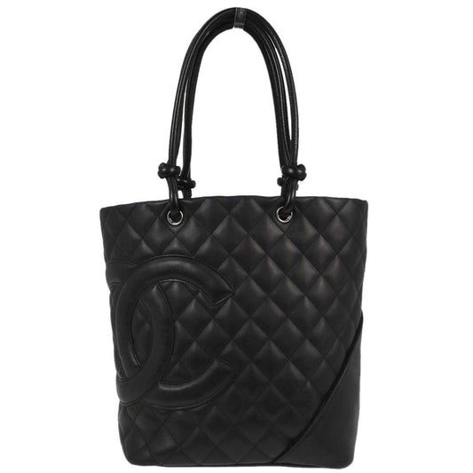 Chanel Black Calfskin Cambon Ligne Tote Handbag