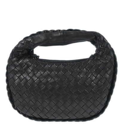 Bottega Veneta Black Lambskin Intrecciato Hobo Handbag