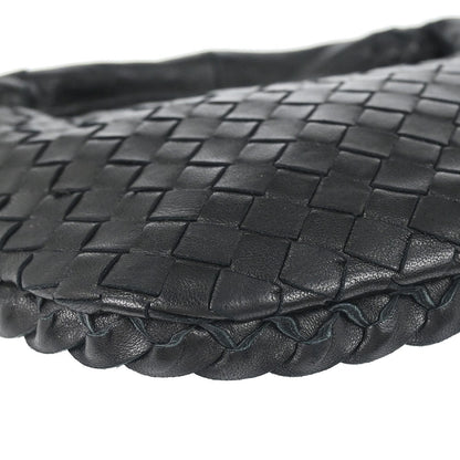 Bottega Veneta Black Lambskin Intrecciato Hobo Handbag