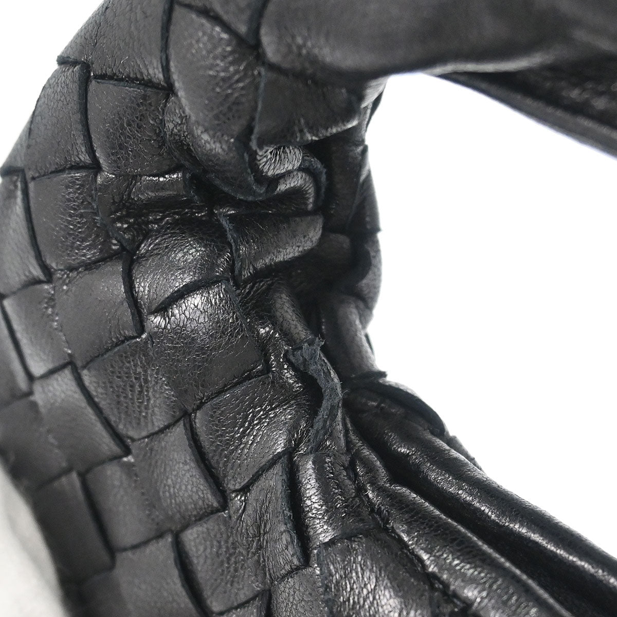 Bottega Veneta Black Lambskin Intrecciato Hobo Handbag