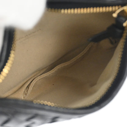 Bottega Veneta Black Lambskin Intrecciato Hobo Handbag